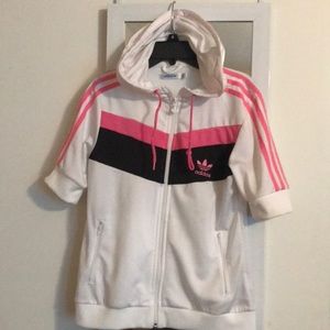 Ladies Adiadas pink &white track jacket